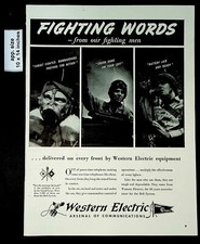 1942 Western Eletric Army Navy Fighting Words Vintage Print Ad 40674