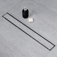 Linear Shower Drain, Shower Drain 36 Inch 2 in 1 Tile Insert and Flat Cover, Bru