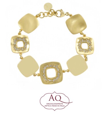 Armband Damen aus Silber Golden und Zirkon Aquaforte H4182573