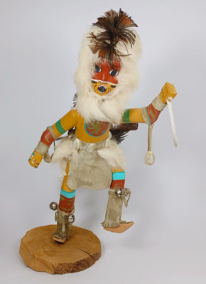 Südwestliche Indianer Holzkunst Statue. Signierter By-Long Hoop.