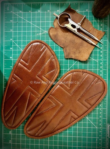 Leather Tank Pads for Royal Enfield Interceptor 650 - Picture 7 of 16