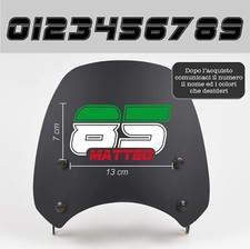 adesivo tricolore cupolino moto nome e numero personalizzato a1196b