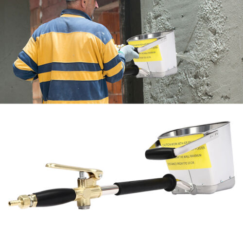 Cement Mortar Concrete Air Stucco Sprayer Hopper 4 Jet Paint Wall Plastering Gun