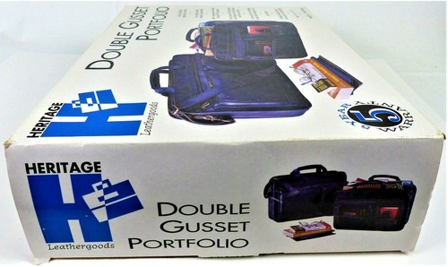 Heritage Leathergoods - Double Gusset Portfolio Bag - Model #130355 / Black NEW - Picture 4 of 6