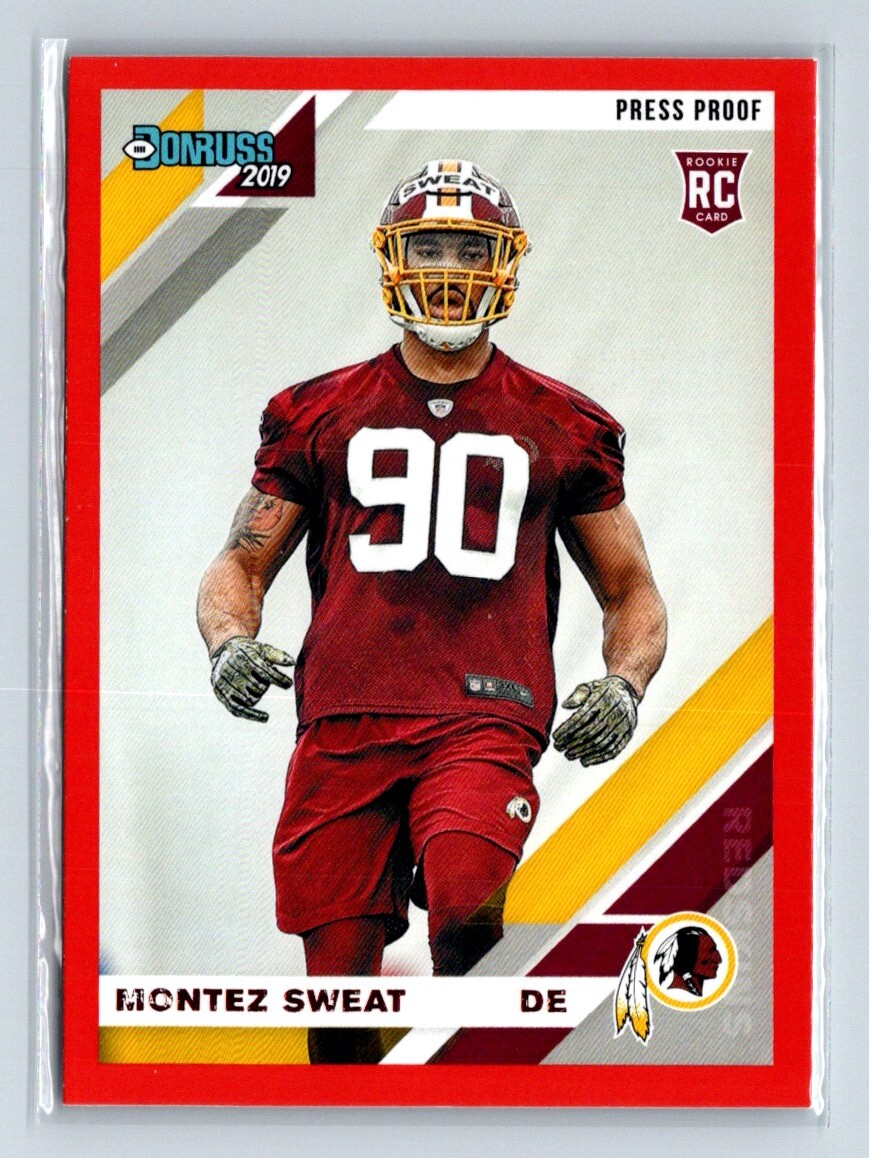 2019 Panini Donruss Red Press Proof Montez Sweat #260 Rookie Card RC