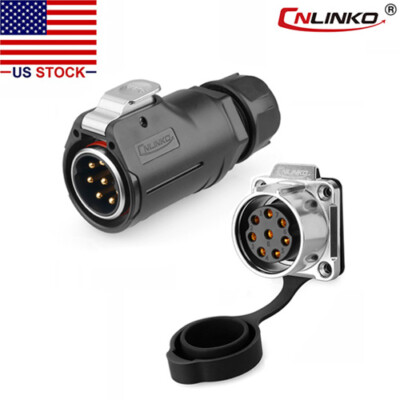CNLINKO 8 Pin 15A Power Connector Male Plug & Female Socket Waterproof IP67