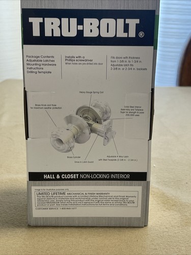 TRU-BOLT #1736117 Bed & Bath Locking Interior Door Handles -Gold and white - Picture 8 of 15