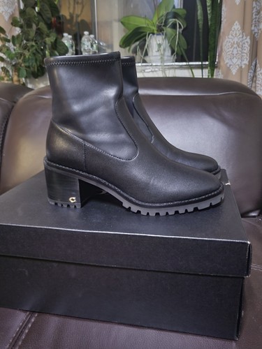 COACH Joy black lug sole chunky stretch 