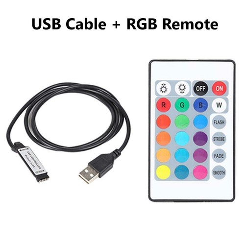 LED RGB Controller 24Key Remote + USB POWERED DC 5V Cable RGB LED Strip Light UK - Picture 9 of 9