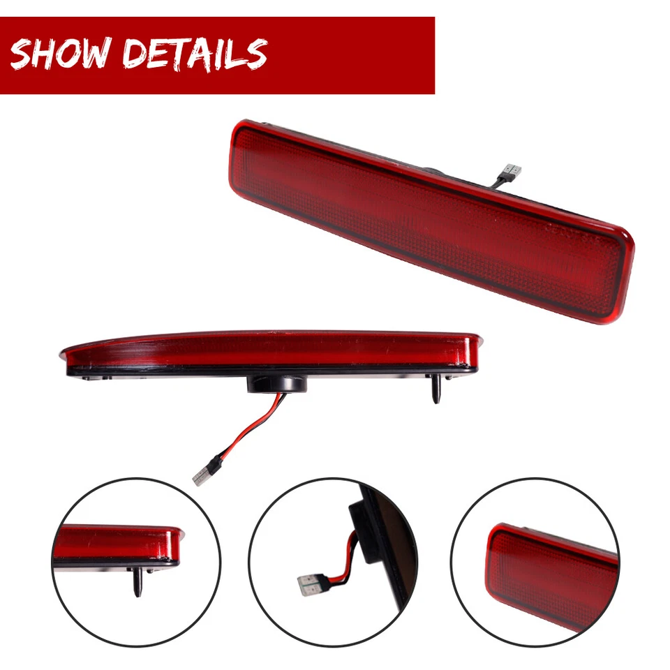 Lente vermelha LED para-lama traseiro marcador lateral luz de estacionamento para 02-10 Mercury Mountaineer - Imagem 3 de 4