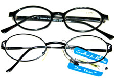 2 pr Lady / Girls READING GLASSES power 3.75 Variety fashion black oval readers