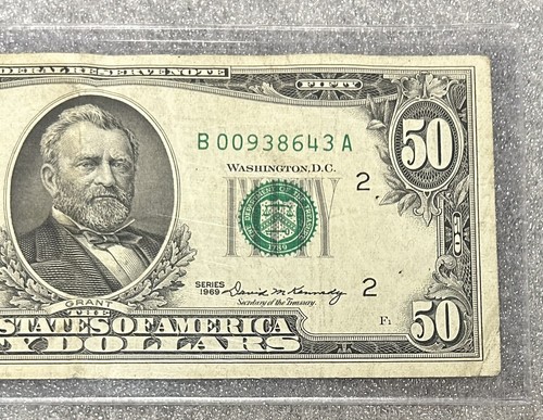 1969 New York B Note *Lower Serial Number* B00938643A 50$ Dollar Bill 50BL13 - Picture 4 of 6