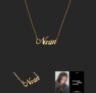 MEOVV My Eyes Open VVIDE MD - Name Plate Necklace - Narin + Photo