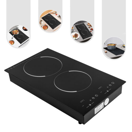 Built in 2 Burner Stove 4000W Digital Dual Induction Cooktop Countertop Cooker - Imagen 1 de 21