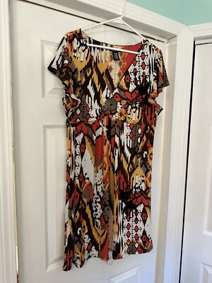 Valerie Stevens Dress XL Women's Fall Polyester Spandex Orange