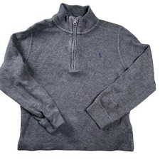 Polo Ralph Lauren Quarter Zip Pullover Boys Size 6 Gray Heather Knit Sweater
