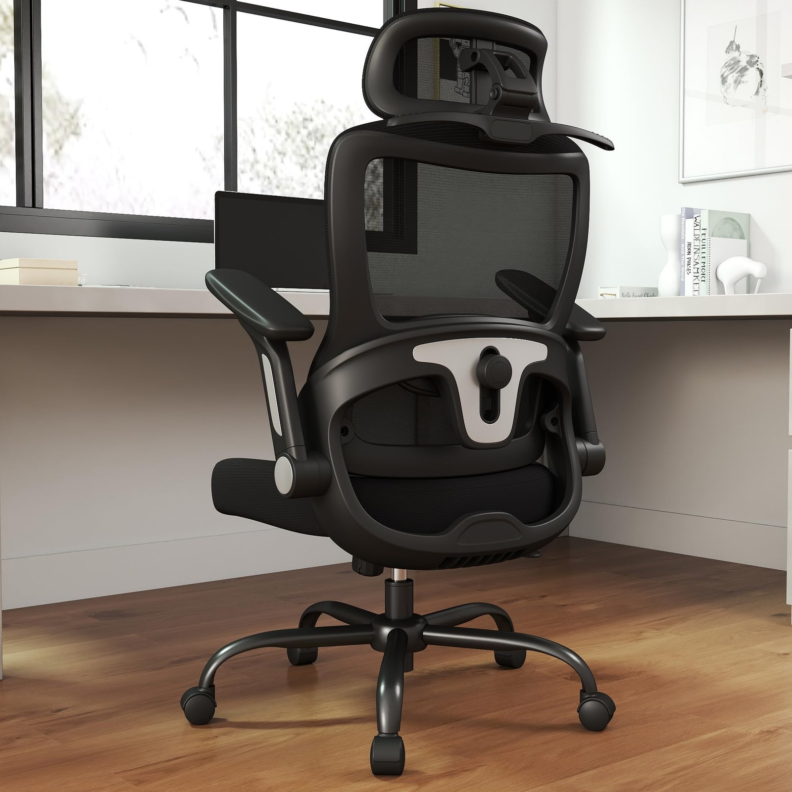 High Back Home Desk Chair Adjustable Lumbar Support