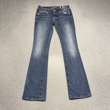 Miss Me Boot Jeans Womens 27 Blue Low Rise Bootcut Wings Denim Pants 27x32