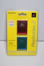 NEW Sony OEM PS2 Memory Card 8MB 2 Pack Crimson Red  Island Blue PlayStation 2