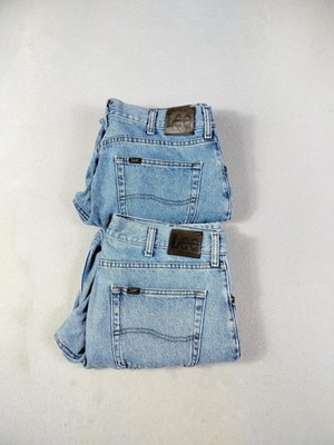 Lee Regular Fit Jeans Mens 35 Light Wash Blue Straight Denim Casual Wear