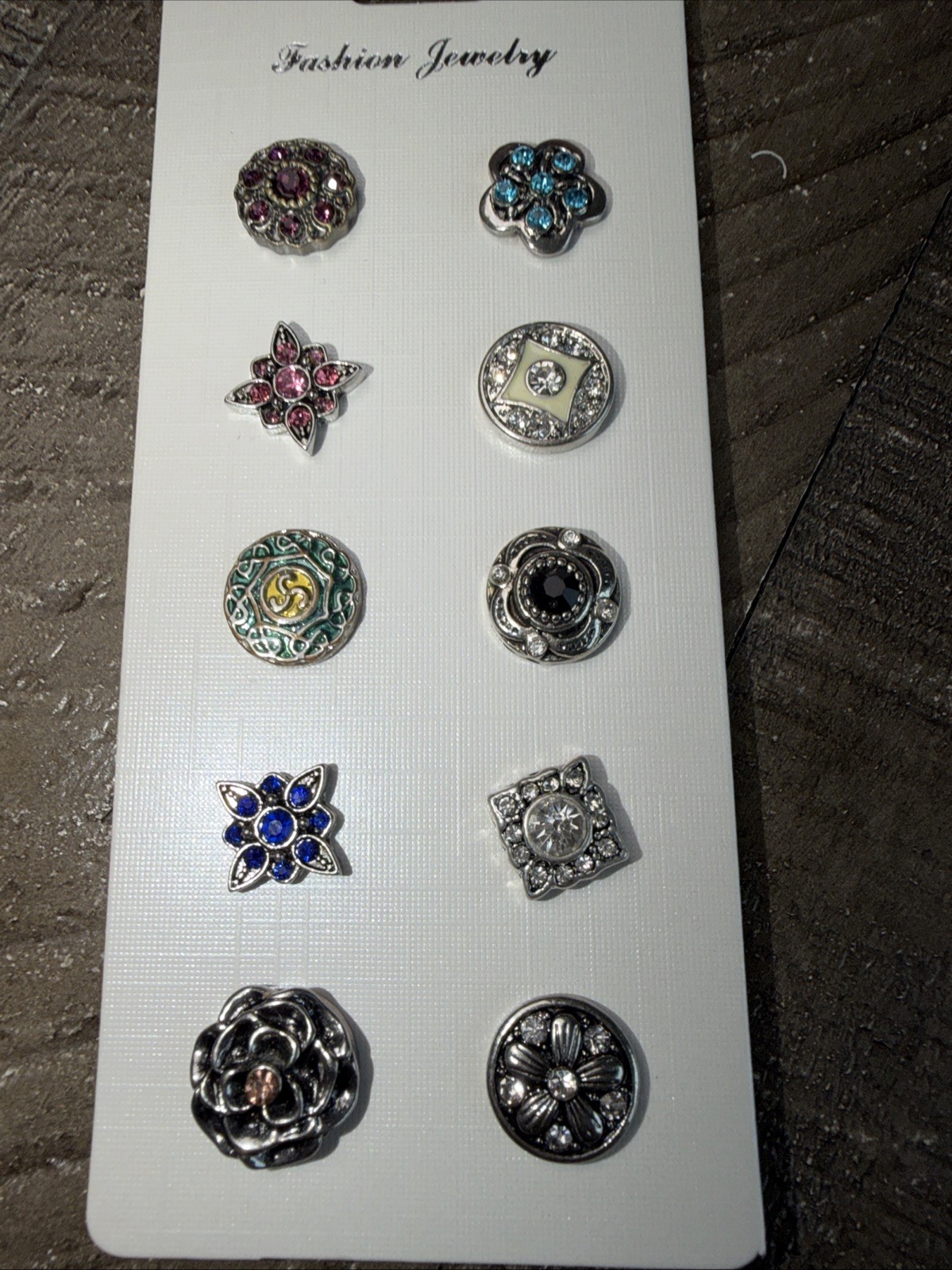 Set Of Petite Earrings 10 Snaps 12mm Gingersnaps Charm Ginger Snap Button Lot
