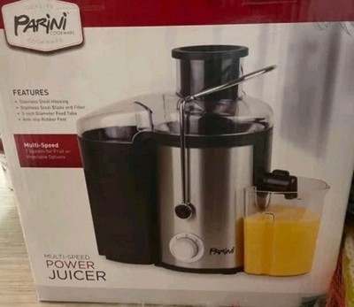 Parini Cookware Multi- Speed Power Juicer New Stainless Steel INV10016