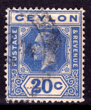 TIMBRE 1921-28 CEYLAN N° 214-OBL. TB-VOIR SCAN R/V-