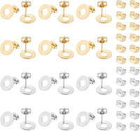 40 StüCk 2 Farben 304 Edelstahl Ohrstecker Donut Ohrstecker Mit 40 StüCk Ohrmutt