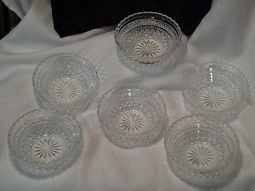 Vintage Anchor Hocking Wexford Dessert Dish set of six.