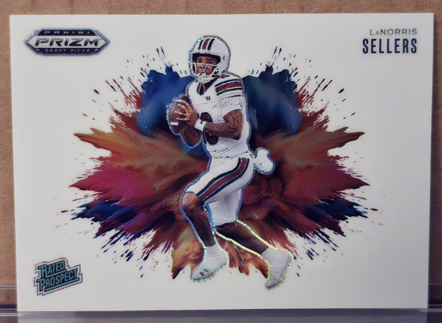 LaNorris Sellers 2025 Prizm Draft Picks Color Blast #19 Rated Prospect SSP