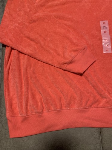 Old Navy Women’s Vintage Loop Terry Crew Neck Pullover Coral NWT Size 2X - Picture 2 of 5