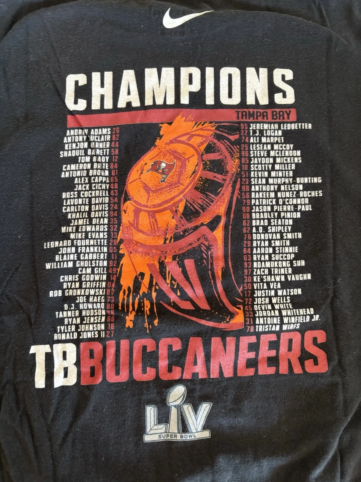 LOUIS VUITTON（LV） Lotto felpa con cappuccio maglietta Tampa Bay Buccaneers Championship Super Bowl LV Youth Large