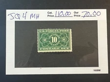 US Scott # JQ 4  MH Parcel Post   2026 Scott Catalogue Value $ 110.00