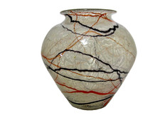 Lötz Vase ca. 1935 Fadenglas ~ 21 x 21cm kleiner Fehler - innen / 1570g