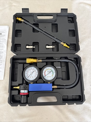 #ad Cylinder Leak Down Tester Kit Engine Pressure Gauges Compression Test Pre Owned $50.00