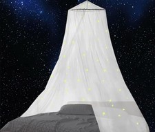 Mosquito Net Canopy with Glow in Dark Stars for Baby, Kids, and