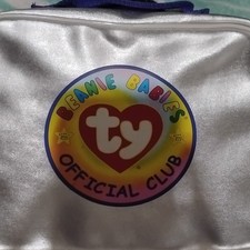 Ty Beanie Babies Official Club Silver Zip-Around Makeup Bag Pouch