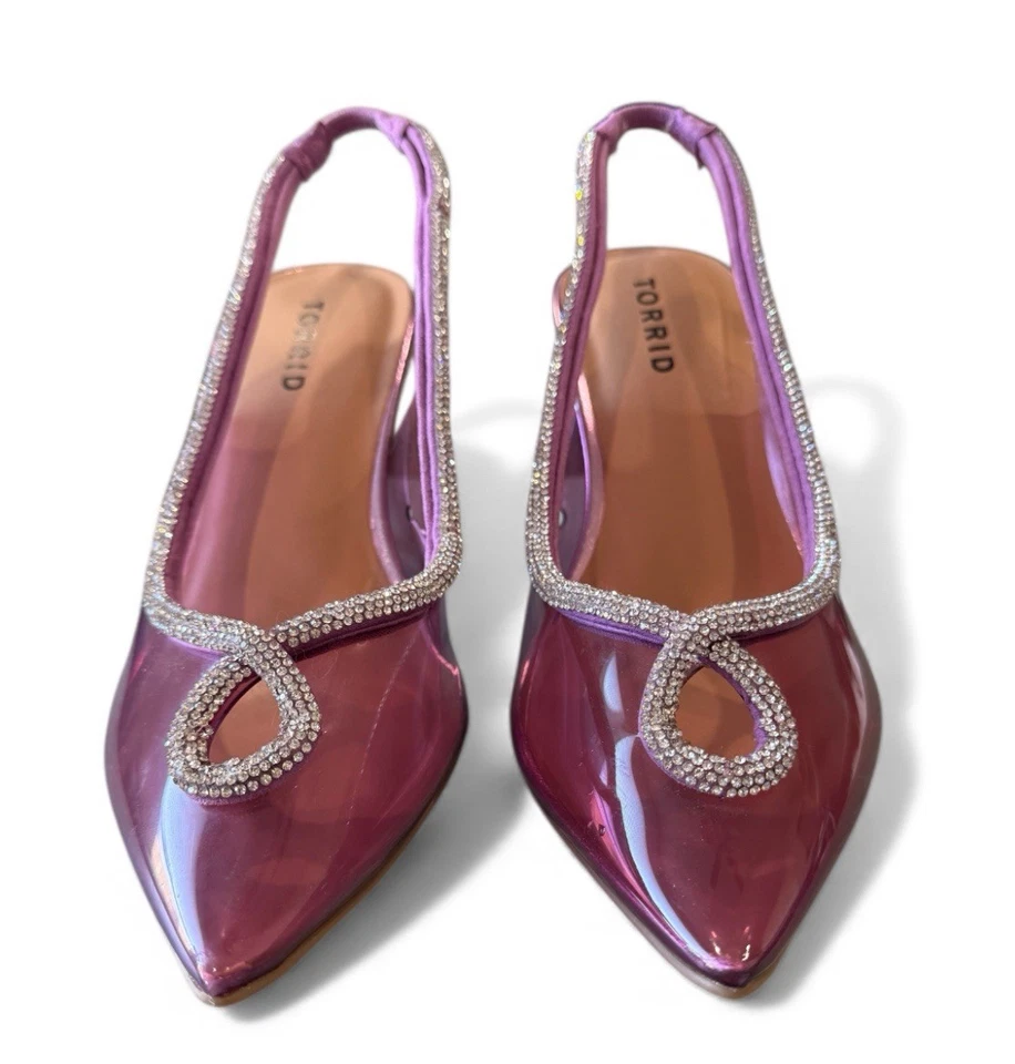 Tacón adornado punta puntiaguda rosa tórrido (WW) talla 7,5 Foto 3 de 4