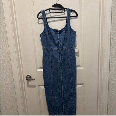 sleeveless denim midi dress Sleeveless Denim Midi Dress | Shift Dress