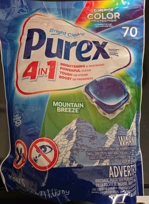 Purex 4 in 1 Laundry Detergent Pacs 70 Count Mountain Breeze Scent Laundry Deter