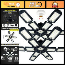 Super Bright LED Garage Light 280W 30000 Lumen, E26/E27 Deformable Ceiling Lamp,