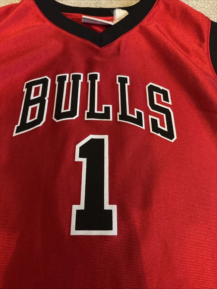 男孩特大号红色和黑色德里克玫瑰球衣 — 第 4/4 张图片