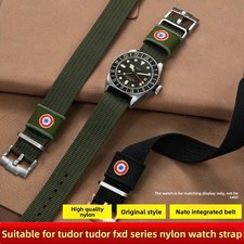 For Tudor Pelagos Quality One Piece Nylon Canvas Watch Straps Mens Band 22mm