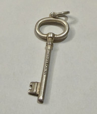 Authentic Tiffany & Co. 925 Sterling Silver Oval Key Pendant Charm 