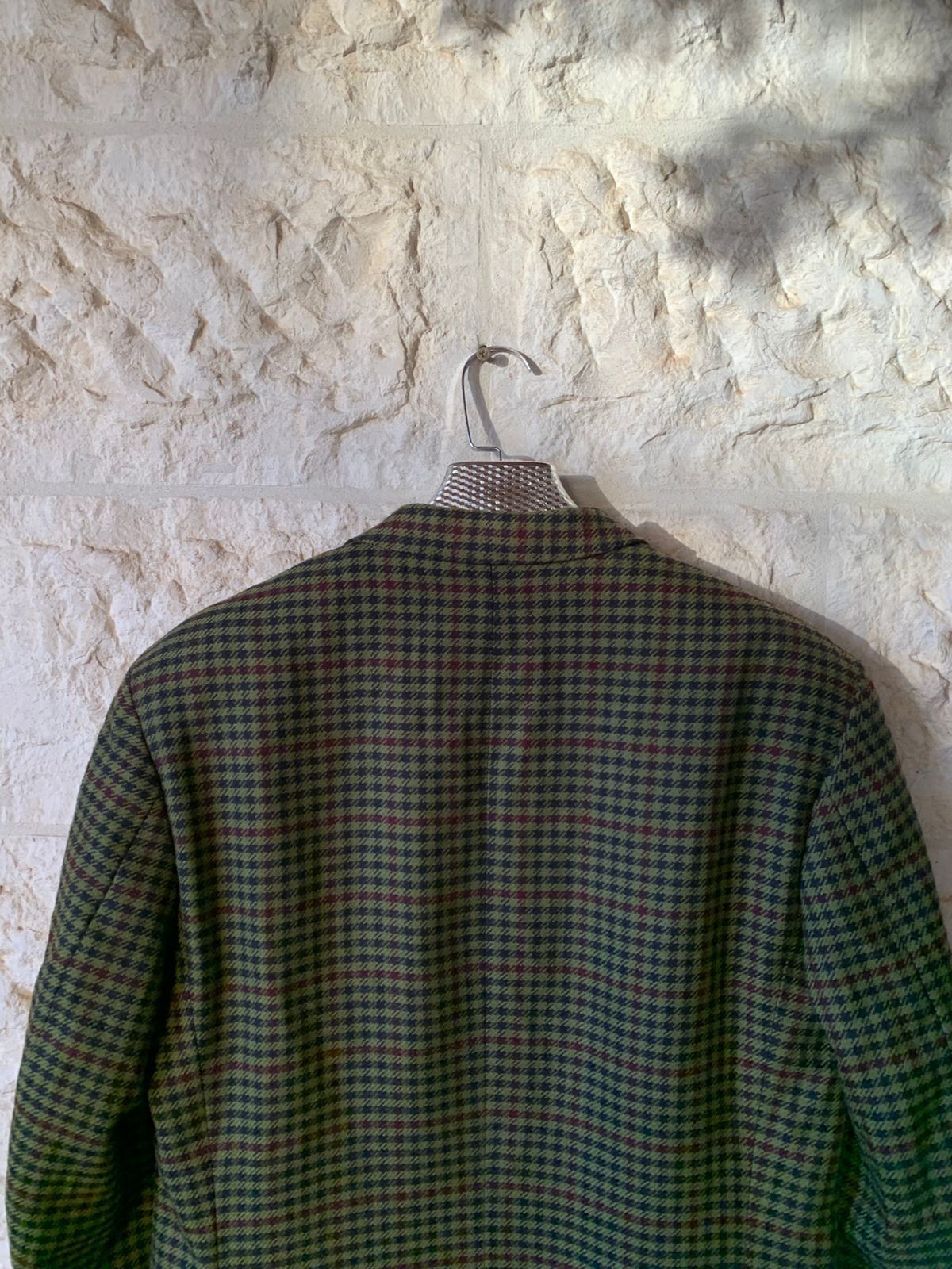 Vintage Hugo Boss Wool Cashmere classic plaid green jacket blazer 42R 42S thumbnail 9