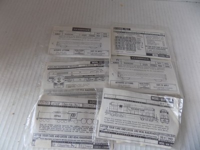 6 PACKETS OF DECALS READ DESCRIPTION  BY WALTHERS DECAL USED