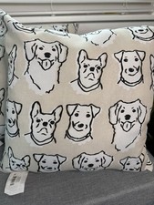Set Of Two Dog Themed Throw Pillows