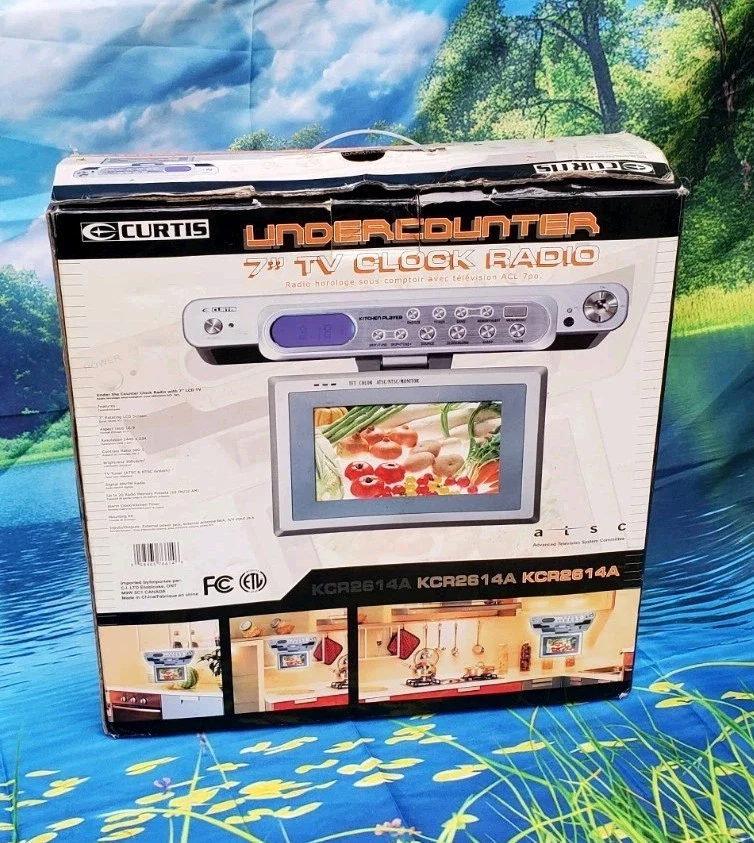 Curtis KCR2614A Undercounter/Under Cabinet 7-Inch TV Clock Radio Chrome New - Image 2 of 4