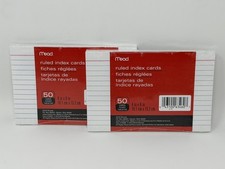 MEAD 100 Ruled Index Cards Pack 4" x 6" White 63460 Made in USA