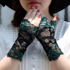 Fashion Cycling Women Sunscreen Mittens Dance Lace Gloves Half Finger Gloves